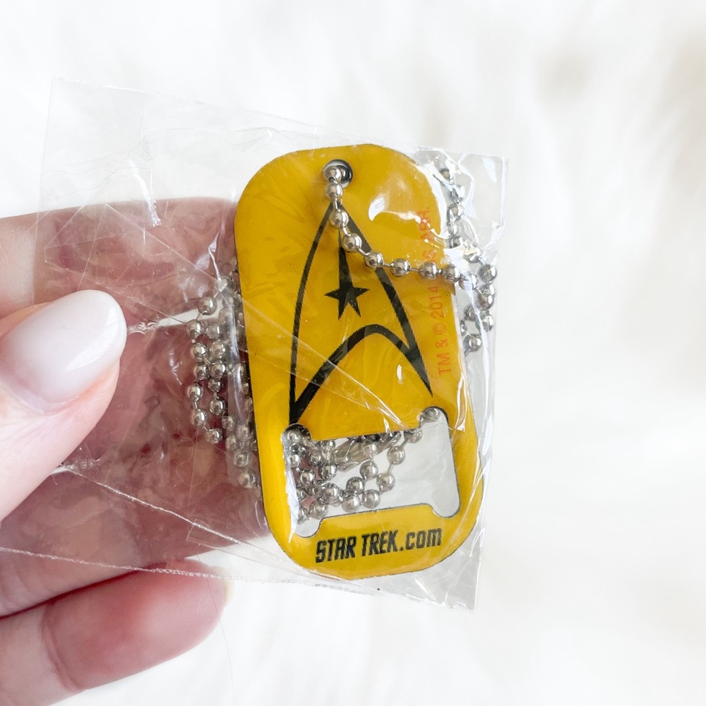NEW Star Trek Command Yellow Dog Tag Necklace & Bottle Opener
